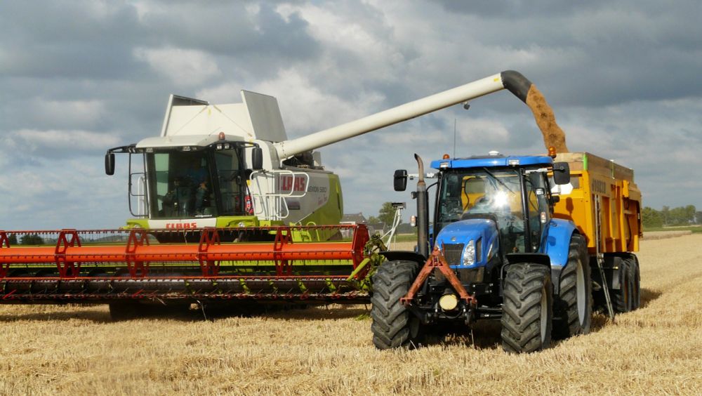 Agricultural equipment in use on a field