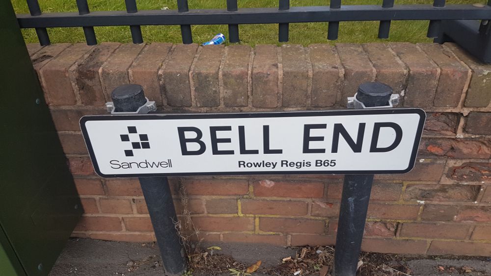 Street sign for a road called Bell End.