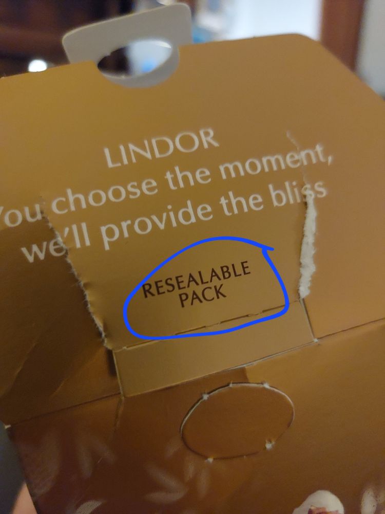 Linda pack, claiming it is resealable.