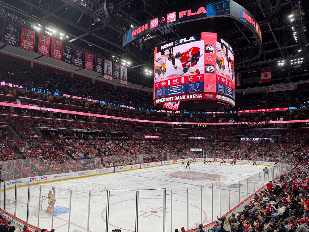 Nashville Predators at Florida Panthers hockey as seen from my seat