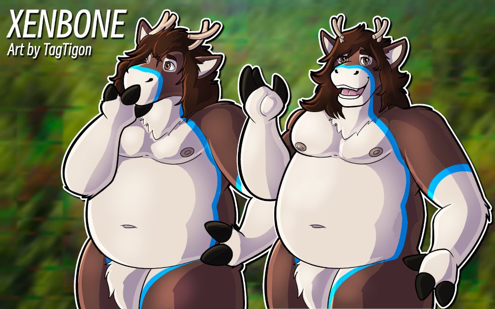 a reactive png featuring the deer Xenbone. 
Art by TagTigon