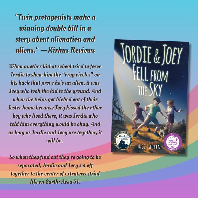 "Twin protagonists make a winning double bill in a story about alienation and aliens." —Kirkus Reviews

When another kid at school tried to force Jordie to show him the “crop circles” on his back that prove he’s an alien, it was Joey who took the kid to the ground. And when the twins got kicked out of their foster home because Joey kissed the other boy who lived there, it was Jordie who told him everything would be okay. And as long as Jordie and Joey are together, it will be. 

So when they find out they’re going to be separated, Jordie and Joey set off together to the center of extraterrestrial life on Earth: Area 51.