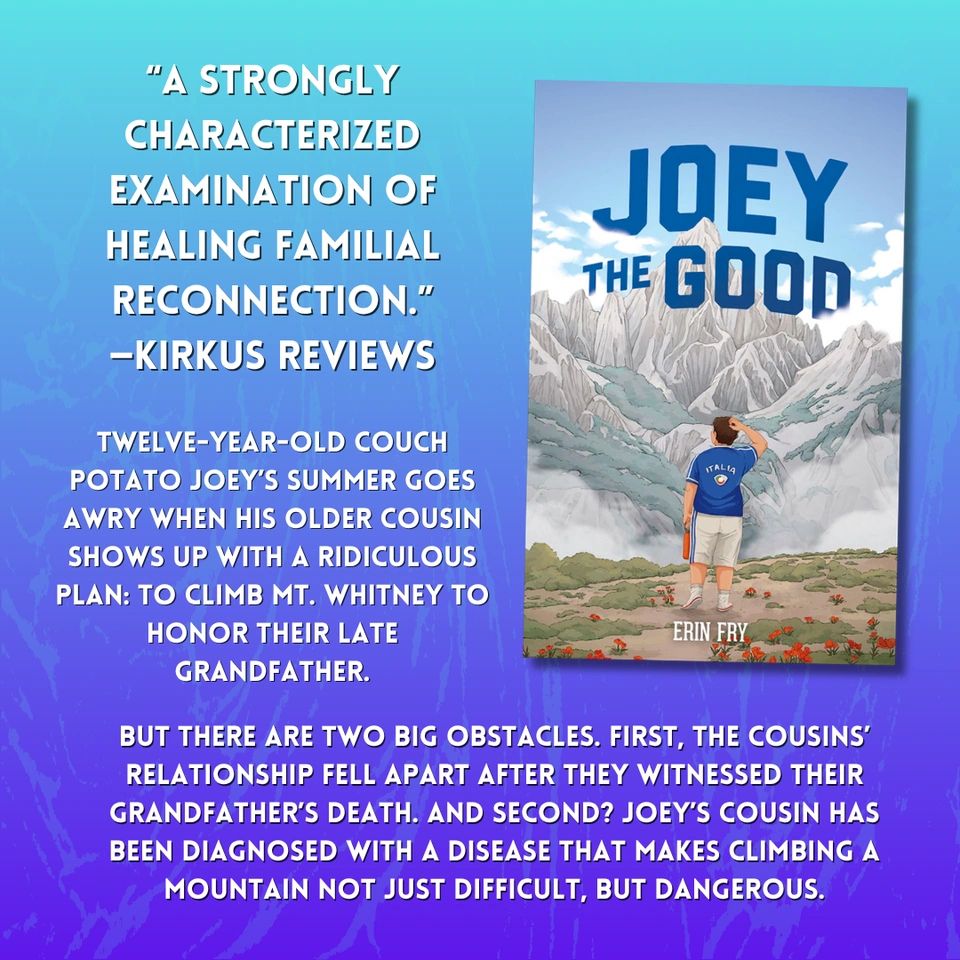 “A strongly characterized examination of healing familial reconnection.”
—Kirkus Reviews

Twelve-year-old couch potato Joey’s summer goes awry when his older cousin shows up with a ridiculous plan: to climb Mt. Whitney to honor their late grandfather.

But there are two big obstacles. First, the cousins’ relationship fell apart after they witnessed their grandfather’s death. And second? Joey’s cousin has been diagnosed with a disease that makes climbing a mountain not just difficult, but dangerous.