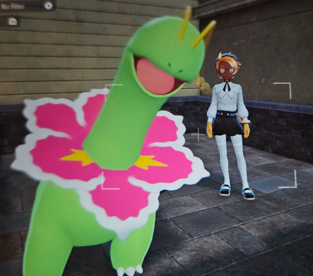 My Z-A trainer with her Meganium dancing happily