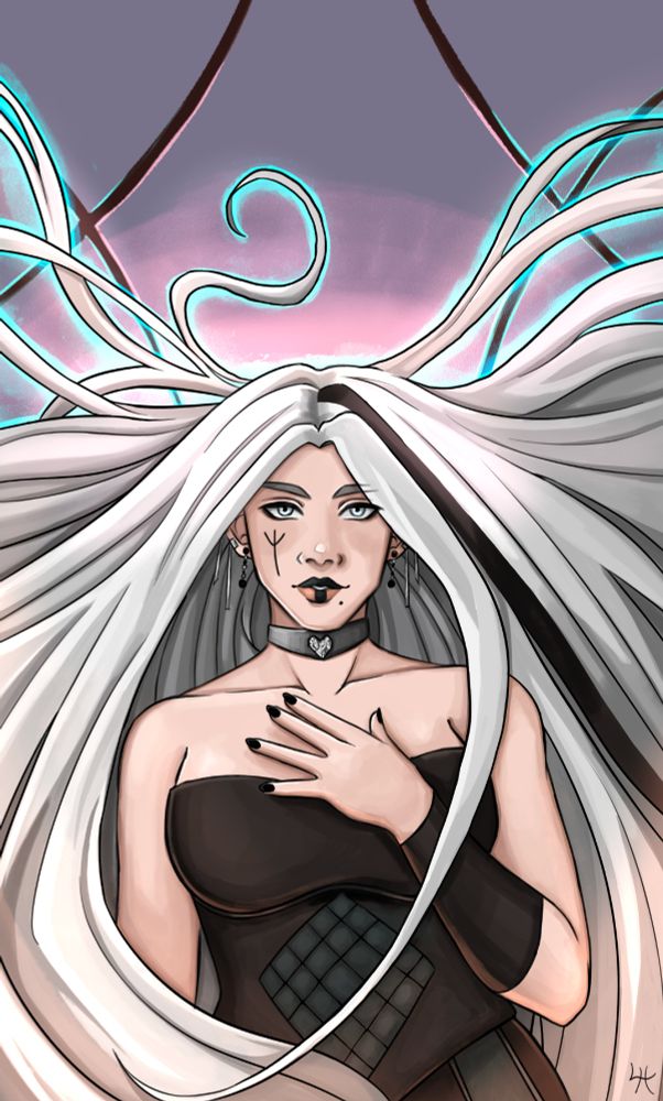 A mid body digital portrait of Zybilna from Witchlight.