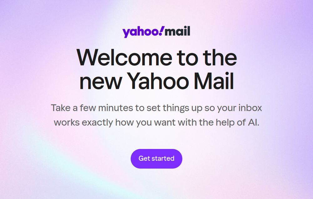 Yahoo! Mail saying that I can "set things up so my inbox works exactly how I want with the help of AI."