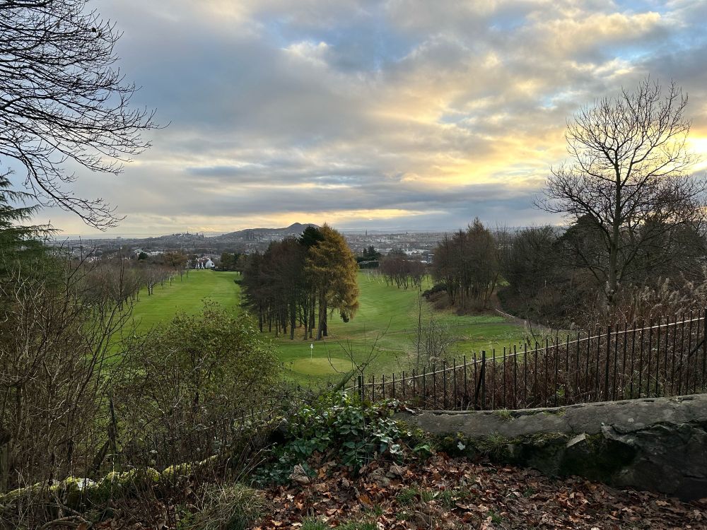 A view over Edinburgh with morning skies 