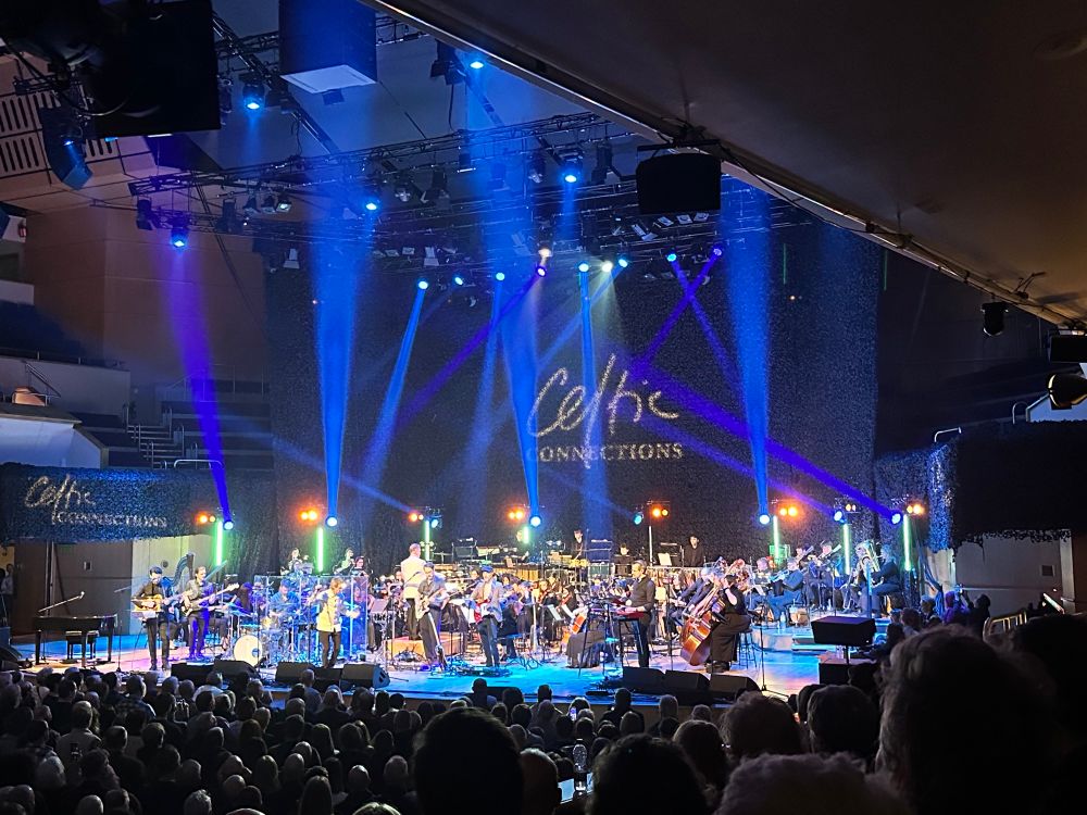 Orchestra and musicians performing for Celtic Connections gig