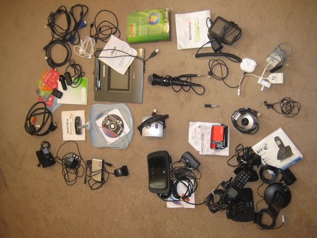 Ols technology - cables, phones, CDs.