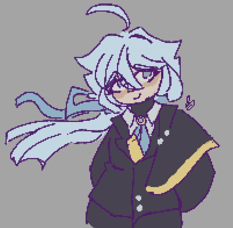 a drawing of noir, he's looking elsewhere