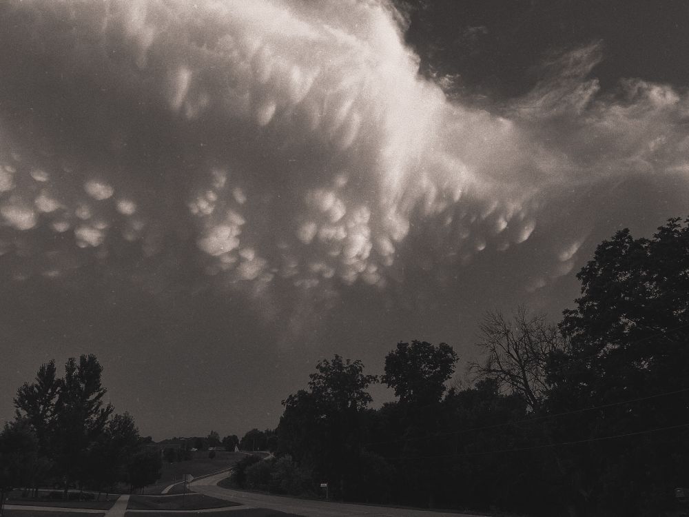 black and white photo of a cloud