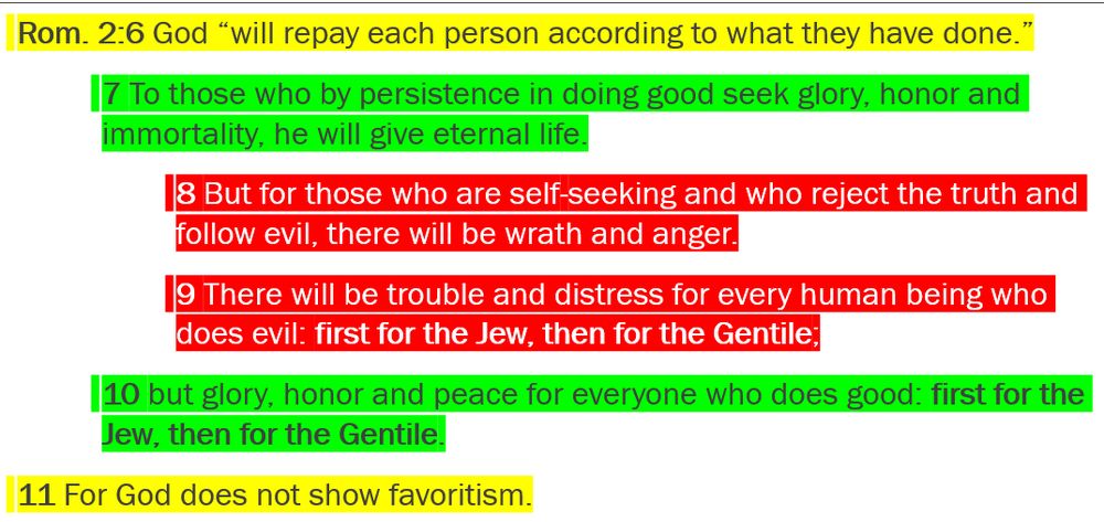 chiastic presentation of Romans 2:6-11, where 6//11, 7//10, 8//9