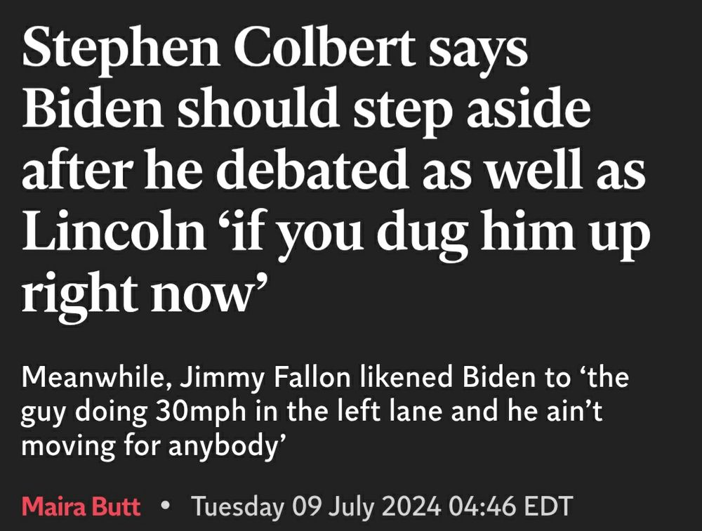 Colbert wanted Biden gone. 
