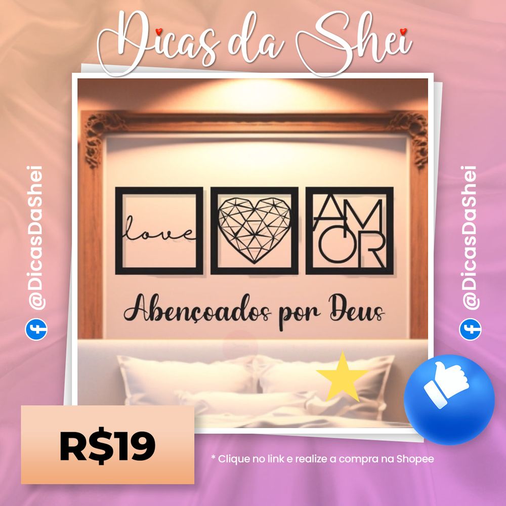 Kitt Quadros Decorativos para Decoração de Quarto Sala Casa Cozinha + Frase Abençoados por Deus**