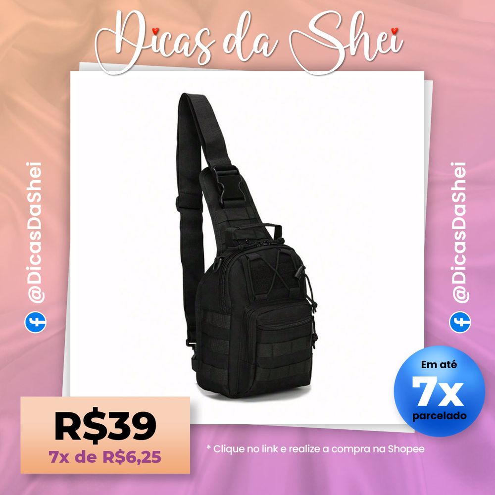Bolsa Tática Transversal Peito E Ombro Impermeável Viagem Esportivo ao Ar Livre Sling Sport Unisexx