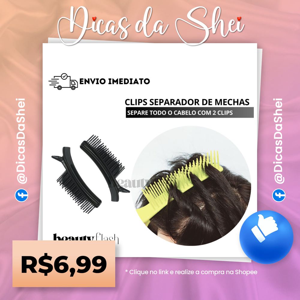 Clips Separador de Mechas Multiuso Profissional Beauty flash Presilha de Cabelo Bico de Pato