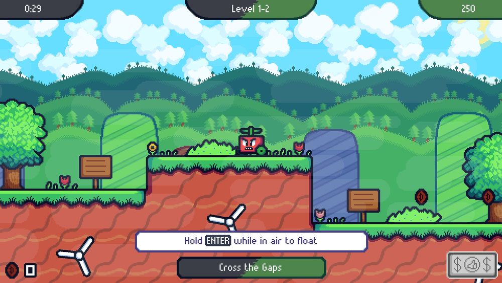 Image showing custom keyboard controls: "Hold Enter while in air to float"