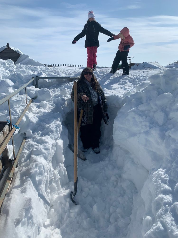 Trying to dig a trench next to the fence so we can let the horses out into their paddock without worrying about them simply walking over the fence!  For reference, the top of that fence is about 5’ high!