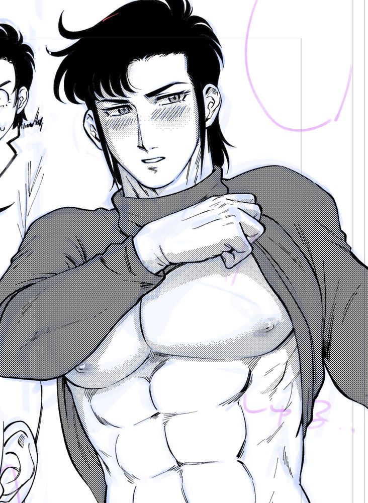 お胸を見せてるかずと先生の図