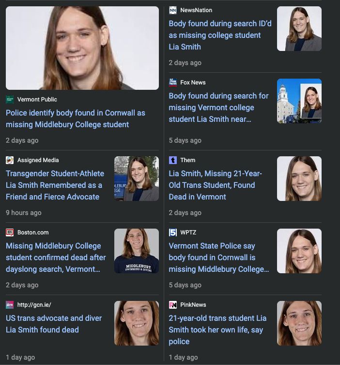 News coverage of Lia Smith