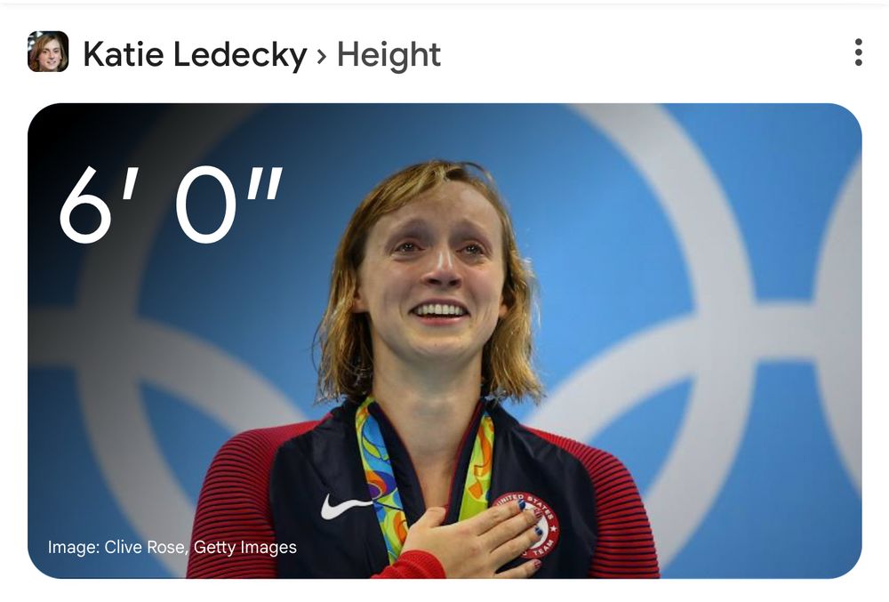 Katie Ledecky, 6'0"