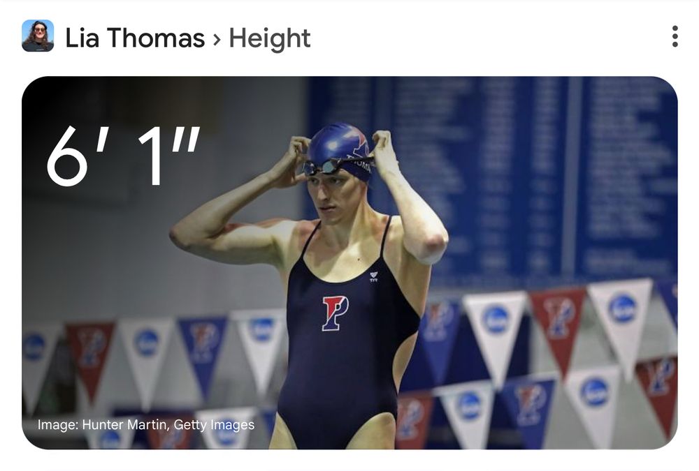 Lia Thomas, 6'1"
