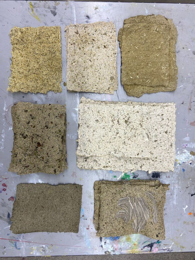Natural fiber handmade paper examples