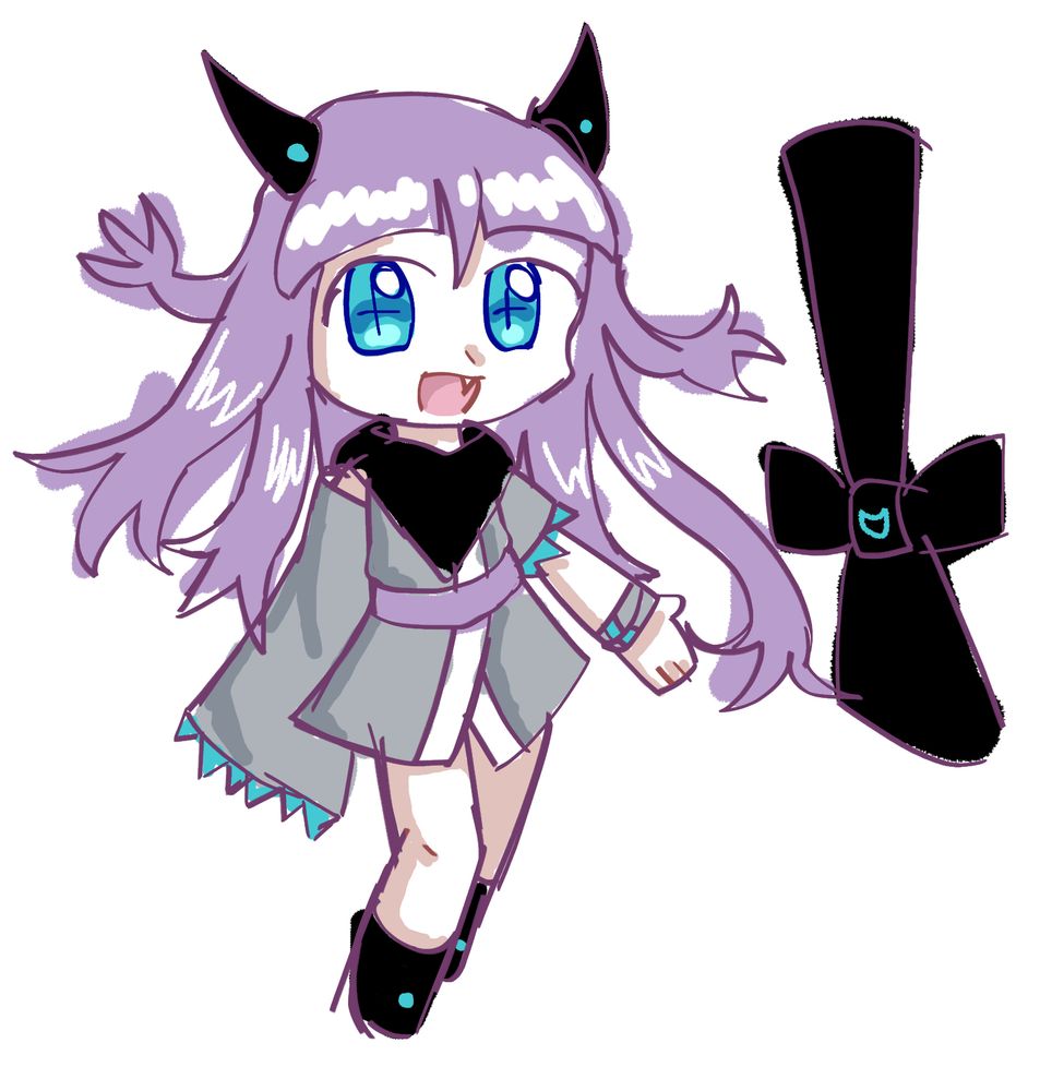 Drawing of 2P Para (an AU where a character has the opposite personality, abilities and colours. Story doesn't change too much.)