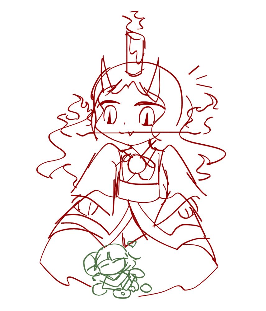 Chouki lifting up their. robe thingy to reveal a sleeping para