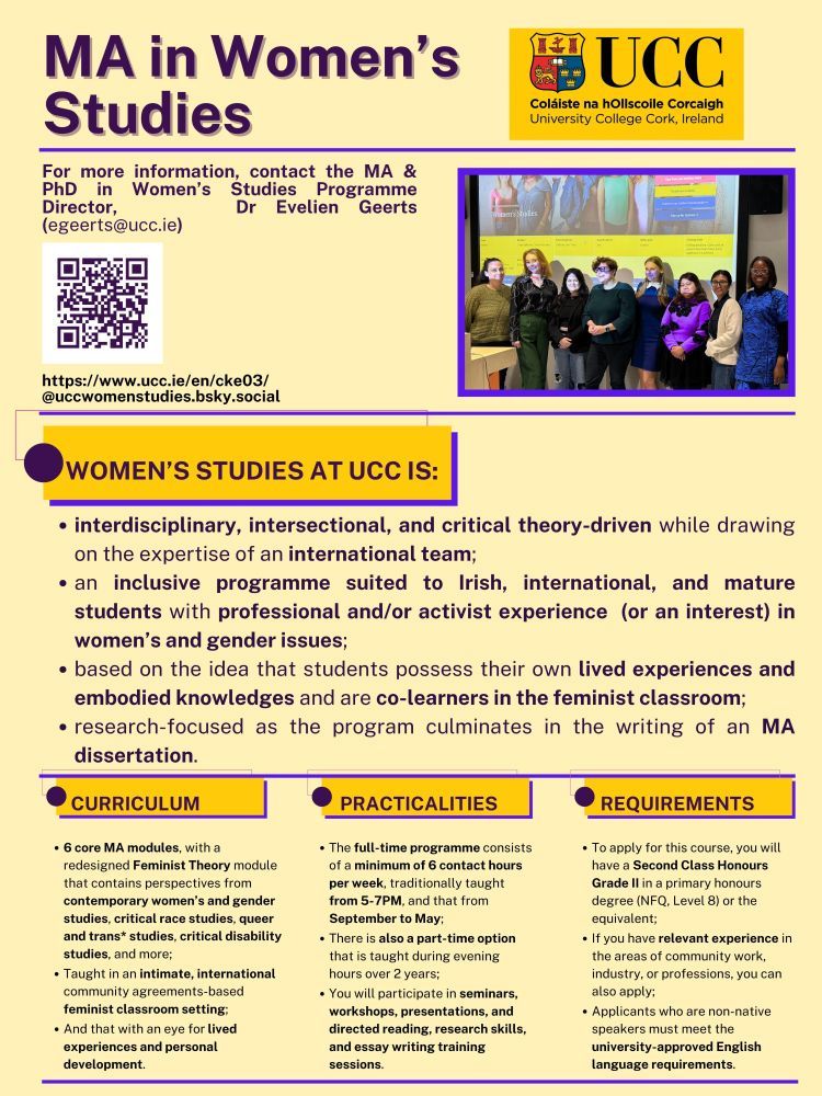 UCC Women's Studies promo poster