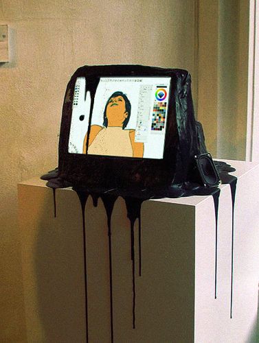 melting tv screen - I know not a cintiq - but you get the point, it's hot.