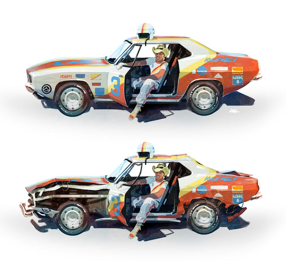 Early dev concept art for racing game 2010