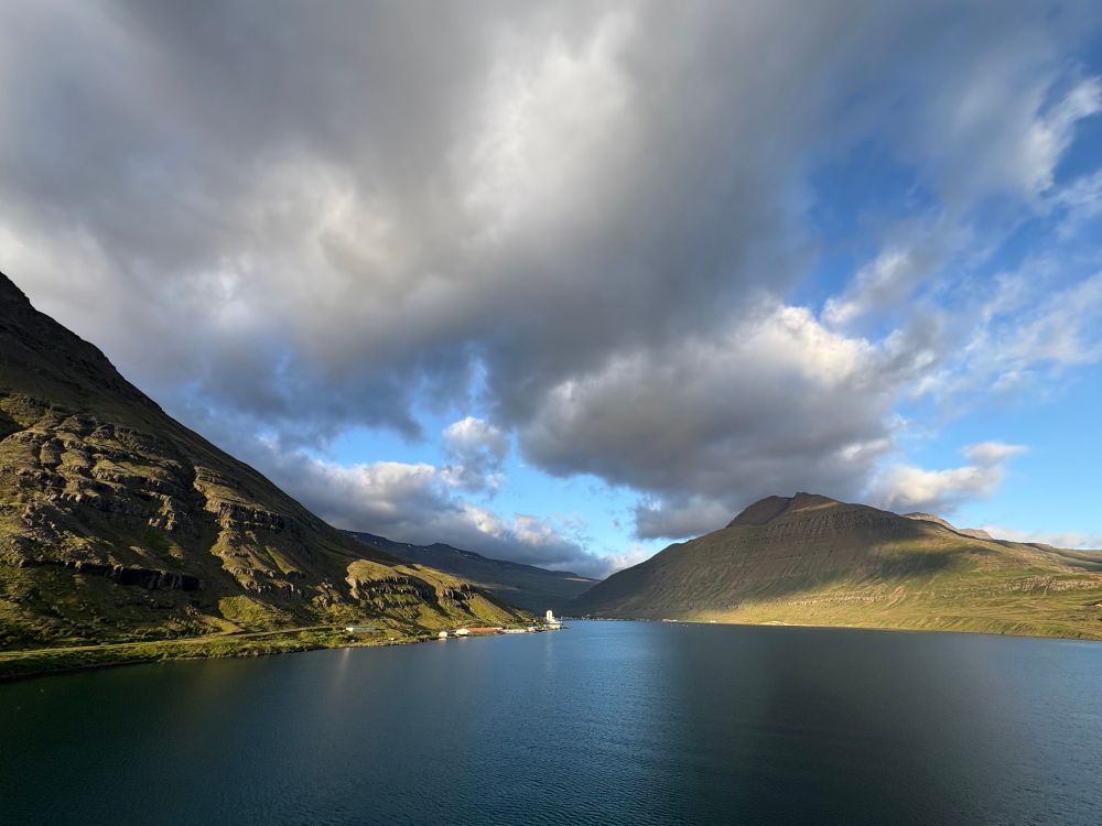 Wide angle shot of a fjord