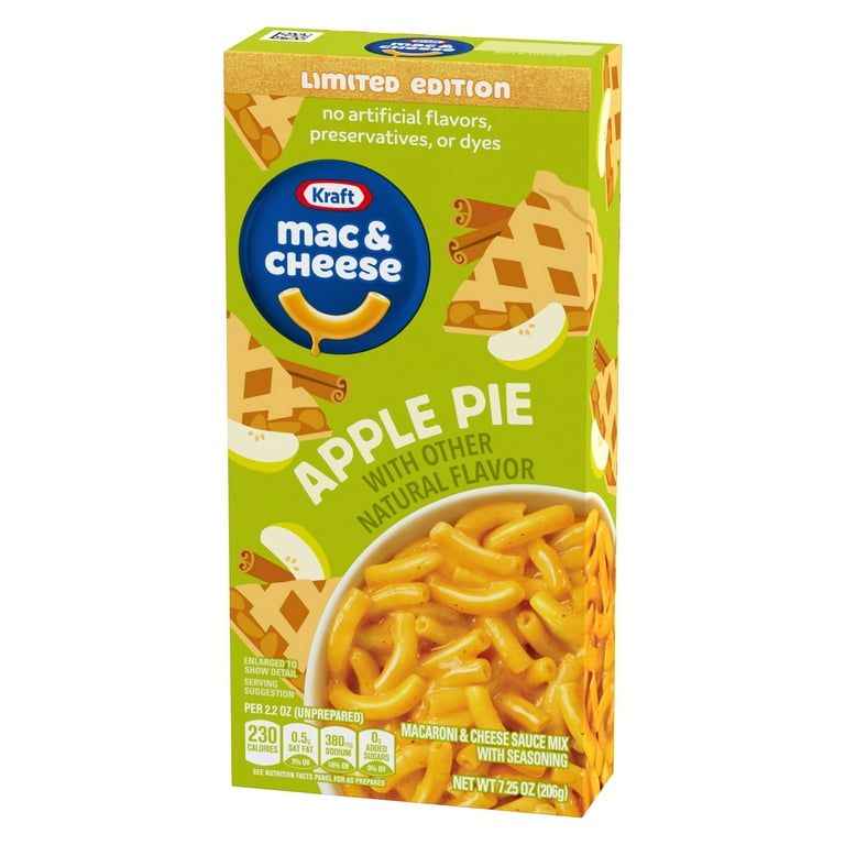 A pack shot of Kraft Apple Pie flavour Mac and Cheese