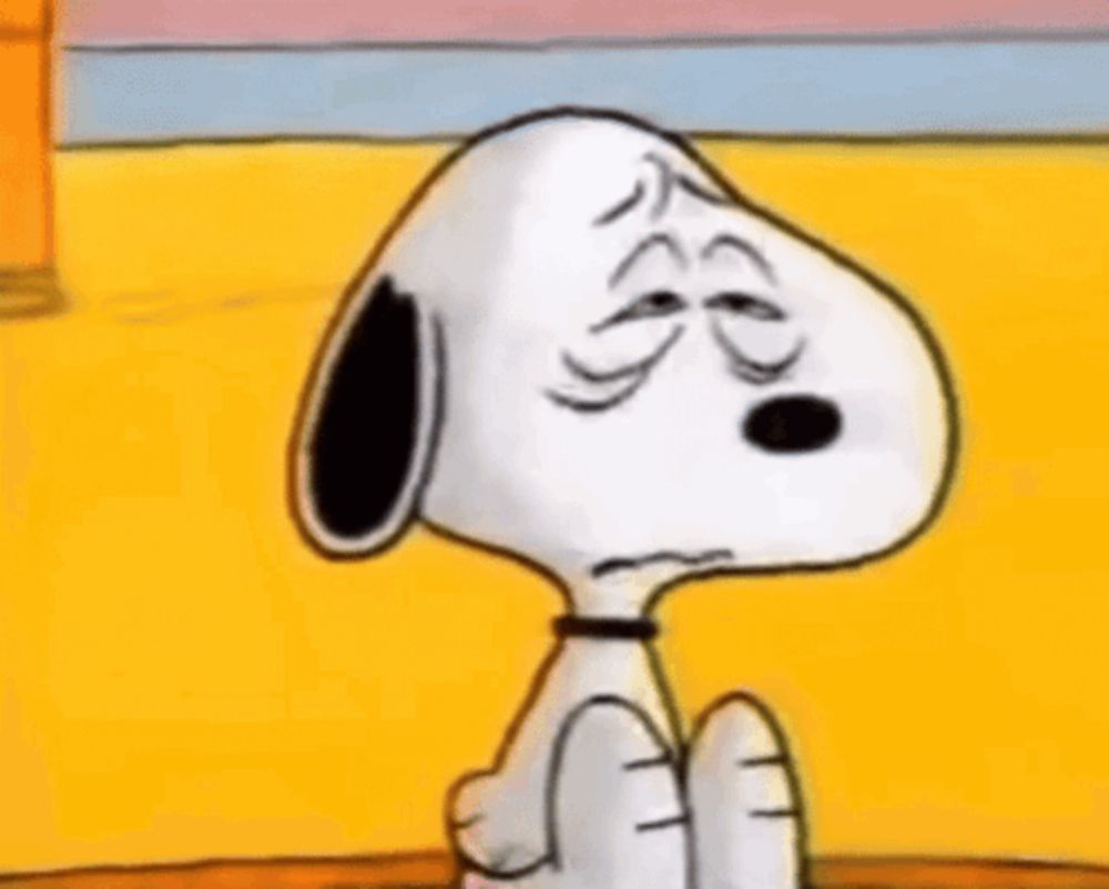 a cartoon of snoopy with a mohawk making a funny face