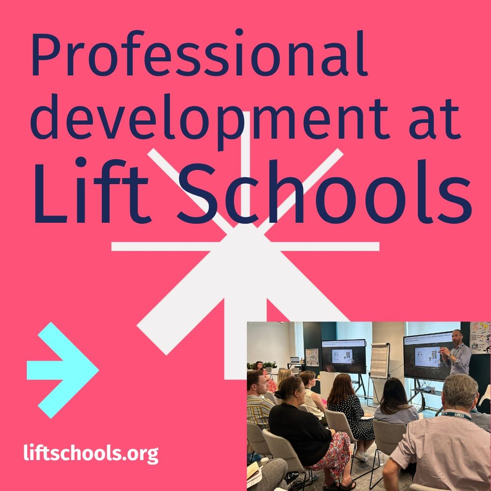 A promotional image showing employees of Lift Schools in a training workshop at the trust's London offices.
