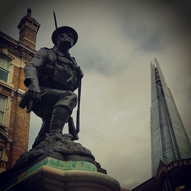 Southwark War Memorial 1914 1918 The Shard is overlooking everything.