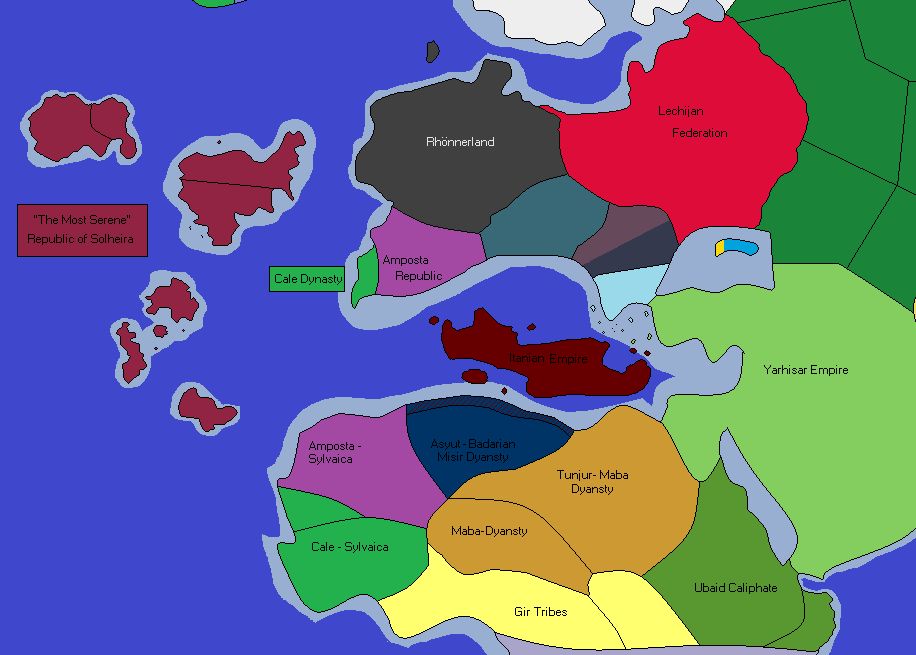 Map of "Europe" within the Lost Worlds Setting. Current Year 1936. 

The Itanian Empire is located in the center of the Atlantic Inland Sea, and vibes for now. 