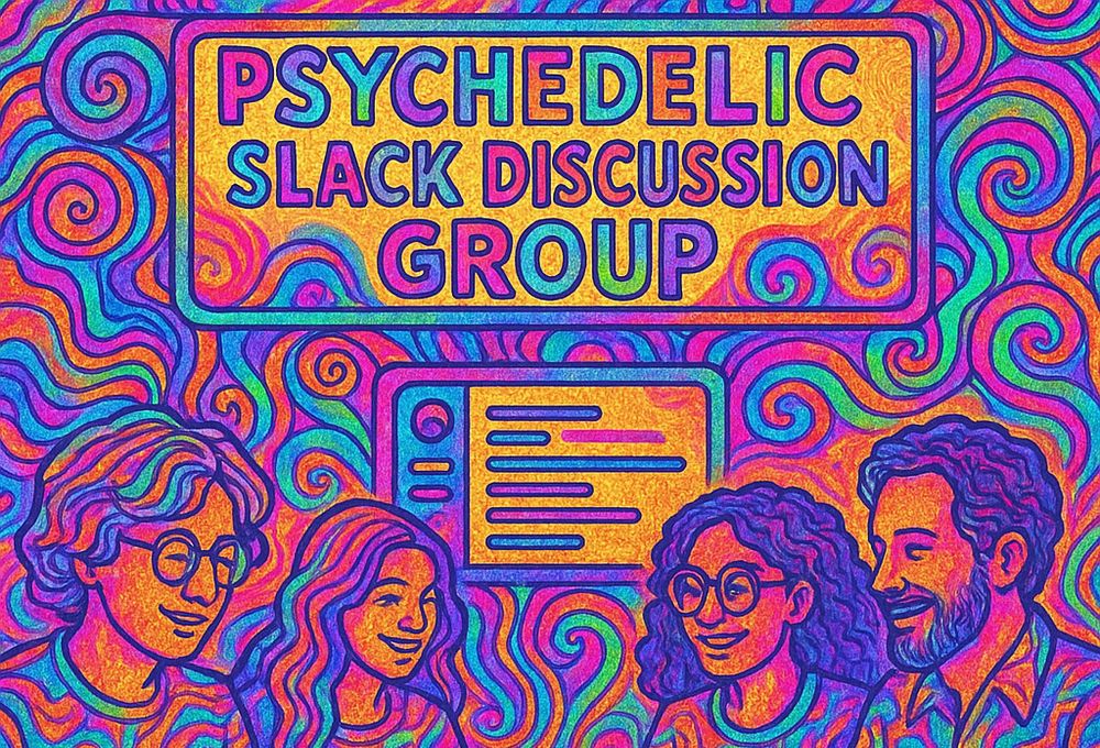 An AI generated image of a psychedelic slack discussion group