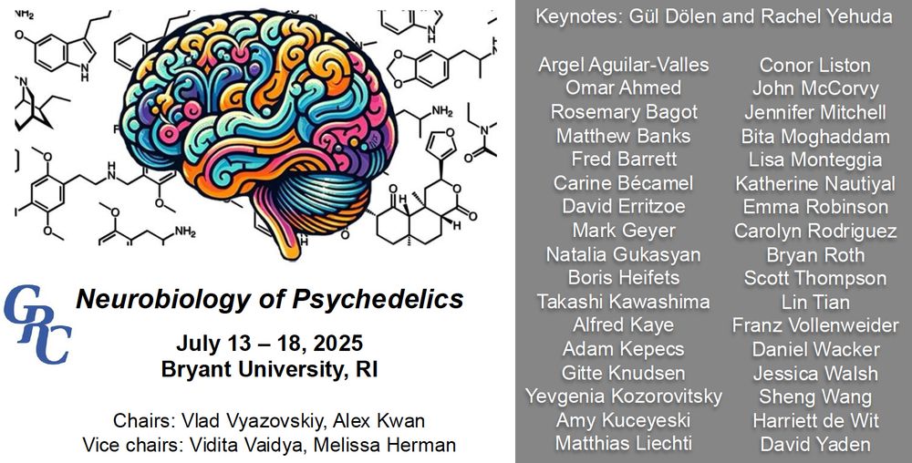 GRC Neurobiology of Psychedelics conference (July 13-18, 2025).