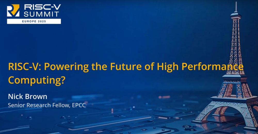 Talk title slide "RISC-V: Powering the future of high performance computing?"
