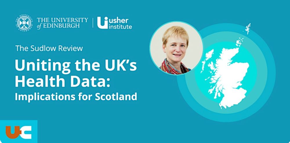 Montage promoting University of Edinburgh and Usher Institute event "Uniting the UK's Health Data".