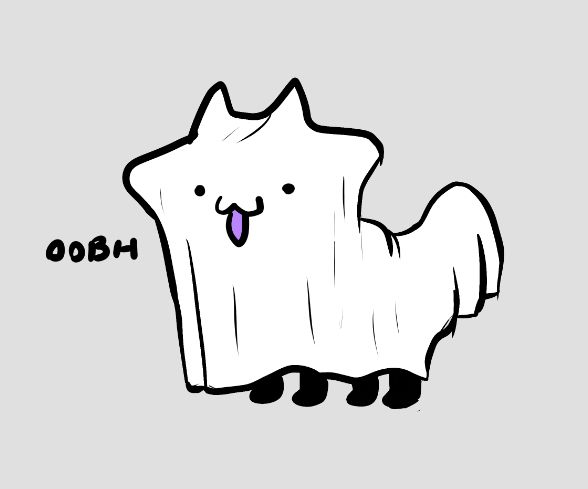 riluo the dragon wearing a white sheet