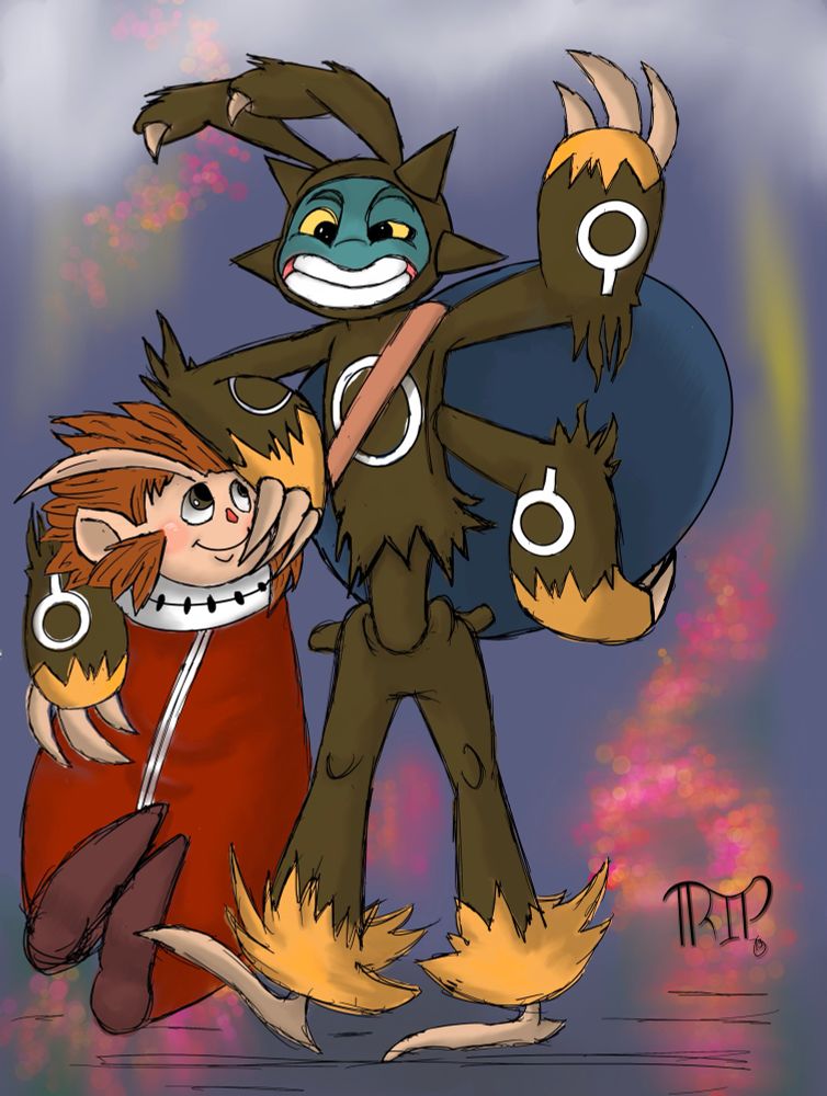 Otus and Twig from Owlboy