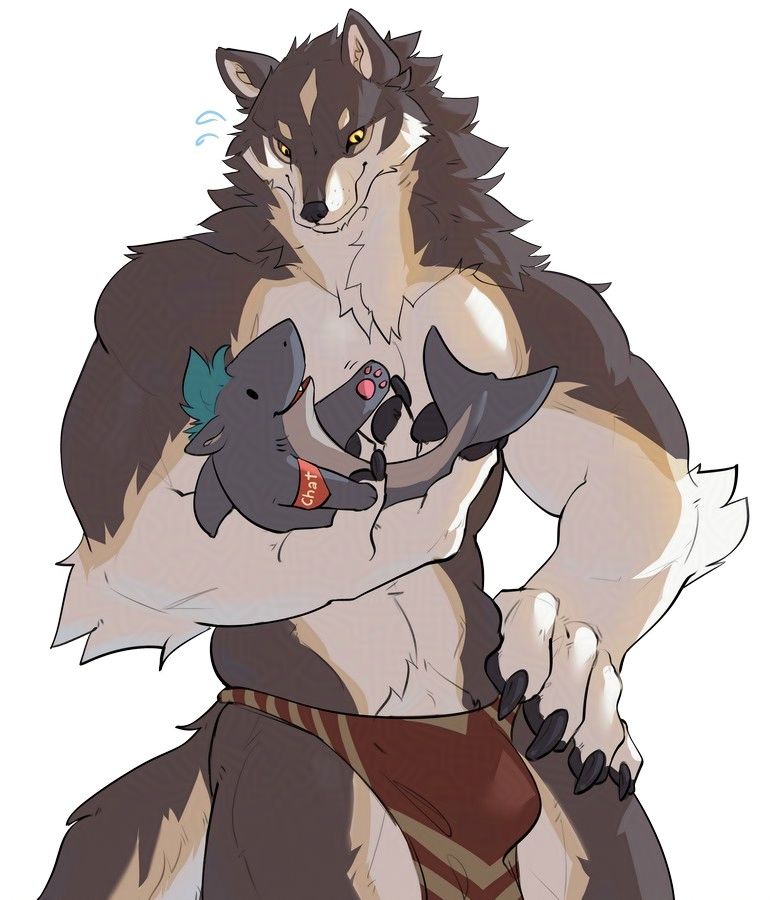 My character and a small shark that represents my twitch chat