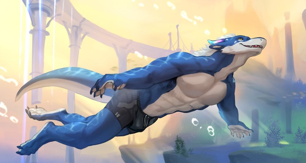 Mystael swimming underwater