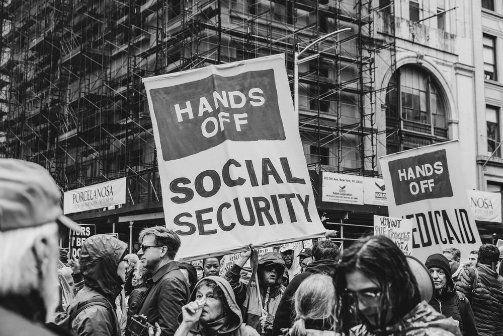 Hands off Social Security poster - 4/5/2025 march in NYC