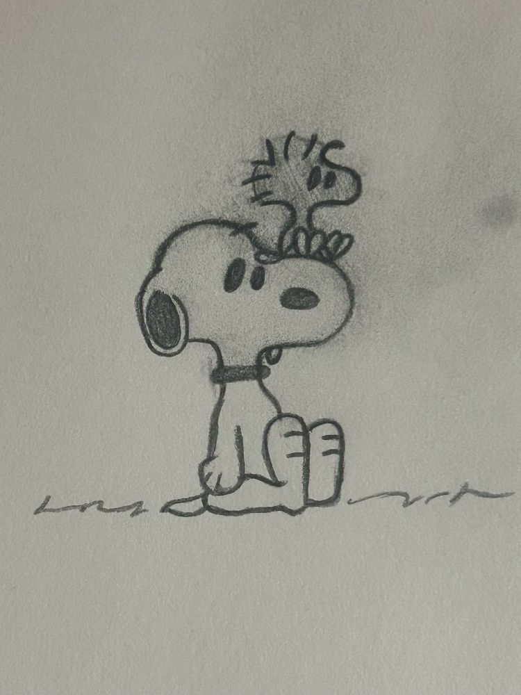 Drawing of Snoopy and Woodstock from Charlie Brown
