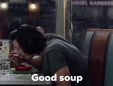 Man eating soup - good soup meme
