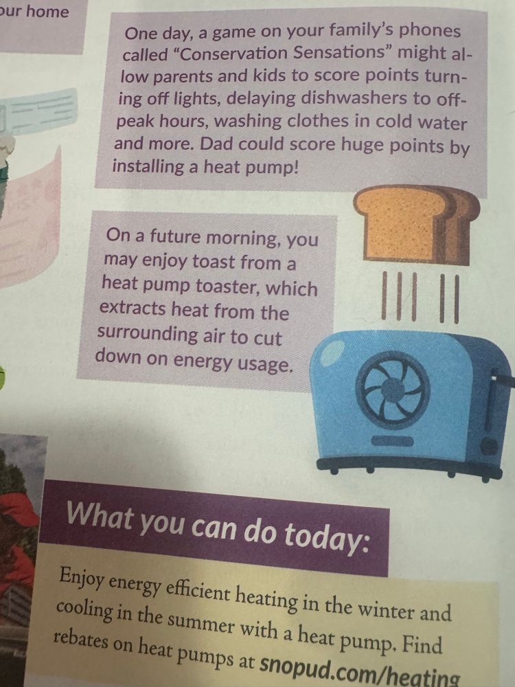 A flyer from my local utility on a heat-pump based toaster